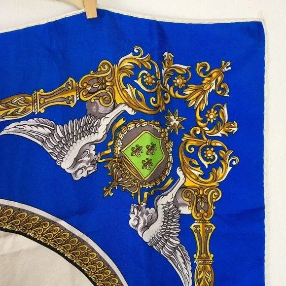 Vintage Echo royal coach silk scarf lion head carriage rare carriage motif - Picture 7 of 11